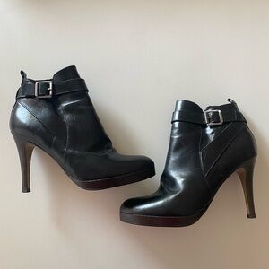 Jonak Black Leather Ankle Boots